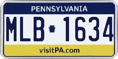 PA license plate MLB1634