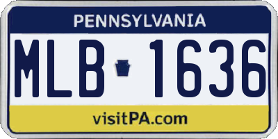 PA license plate MLB1636