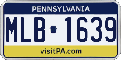 PA license plate MLB1639