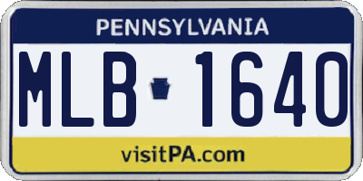PA license plate MLB1640