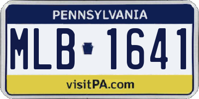 PA license plate MLB1641