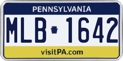 PA license plate MLB1642