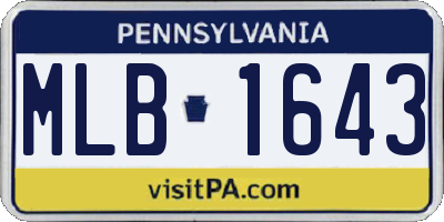 PA license plate MLB1643