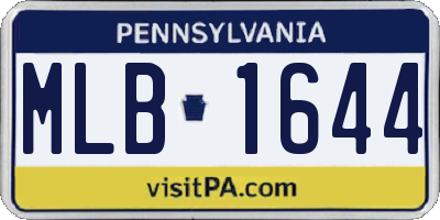 PA license plate MLB1644