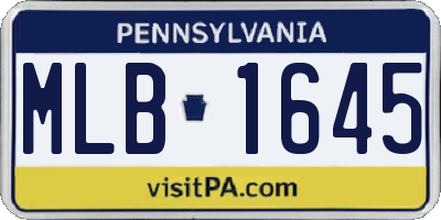 PA license plate MLB1645