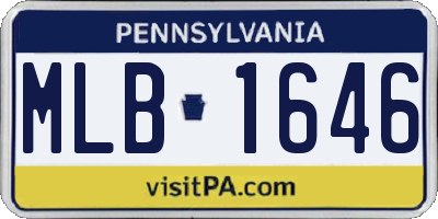 PA license plate MLB1646