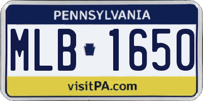 PA license plate MLB1650