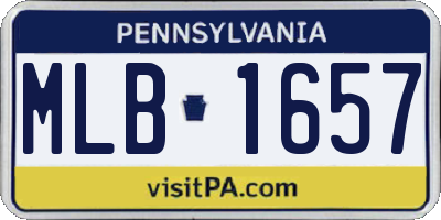 PA license plate MLB1657