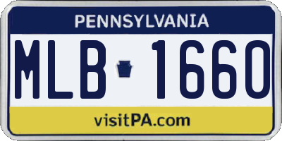 PA license plate MLB1660