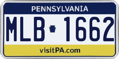 PA license plate MLB1662