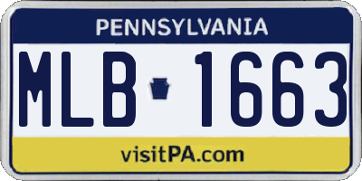 PA license plate MLB1663