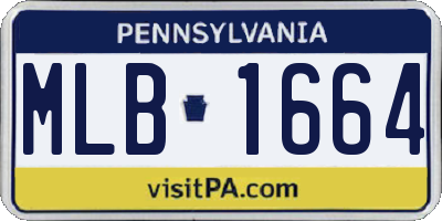 PA license plate MLB1664