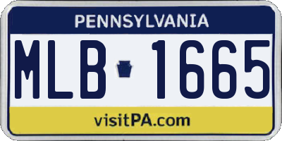 PA license plate MLB1665