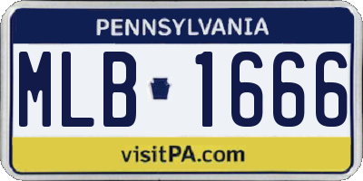 PA license plate MLB1666