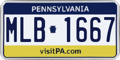 PA license plate MLB1667