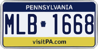 PA license plate MLB1668