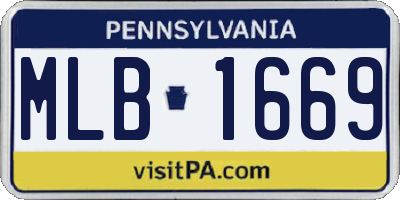 PA license plate MLB1669
