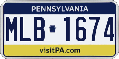 PA license plate MLB1674