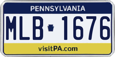 PA license plate MLB1676