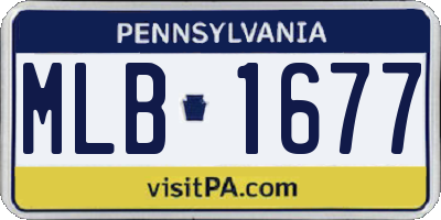 PA license plate MLB1677