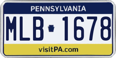 PA license plate MLB1678
