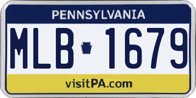 PA license plate MLB1679
