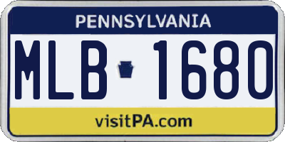 PA license plate MLB1680