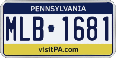 PA license plate MLB1681