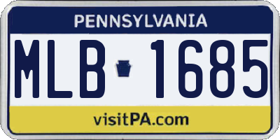 PA license plate MLB1685