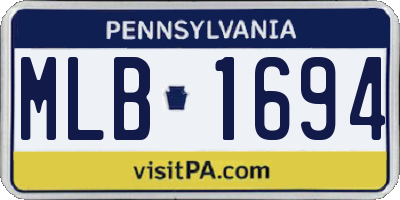 PA license plate MLB1694