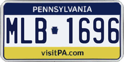 PA license plate MLB1696