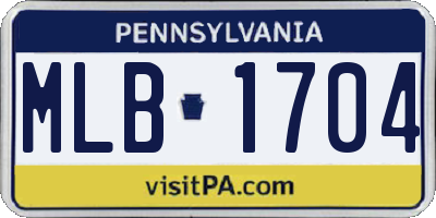 PA license plate MLB1704