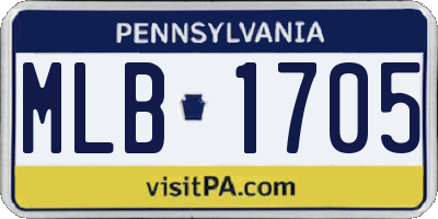 PA license plate MLB1705