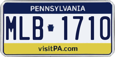 PA license plate MLB1710