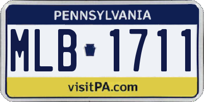 PA license plate MLB1711