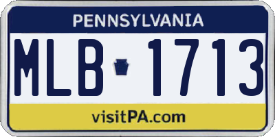 PA license plate MLB1713