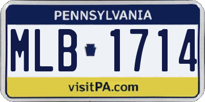 PA license plate MLB1714