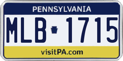 PA license plate MLB1715