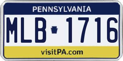PA license plate MLB1716