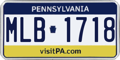 PA license plate MLB1718