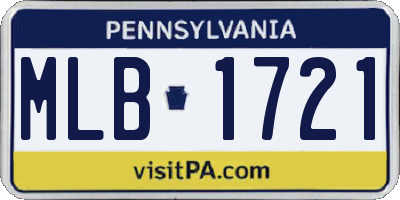 PA license plate MLB1721
