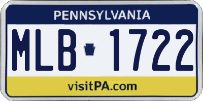 PA license plate MLB1722
