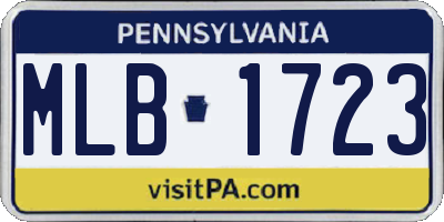 PA license plate MLB1723