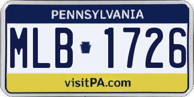 PA license plate MLB1726