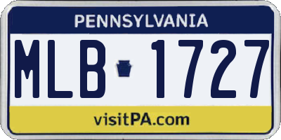 PA license plate MLB1727