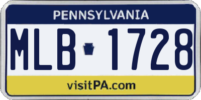 PA license plate MLB1728