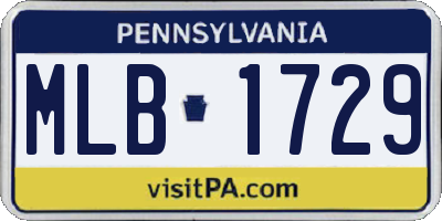 PA license plate MLB1729