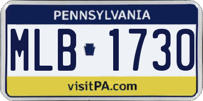 PA license plate MLB1730