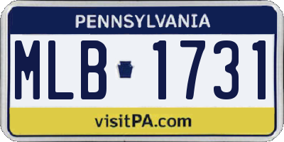 PA license plate MLB1731