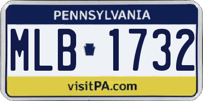 PA license plate MLB1732